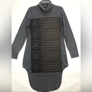 Go Couture - Turtleneck High/Low Hem Tunic Sweater